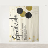 Grote zwarte goudfotoachtergrond van de zwarte Gou Wandkleed (Voorkant)