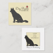 Grote zwarte hond illustratie redding en adopties vierkante visitekaartje (Voorkant / Achterkant)