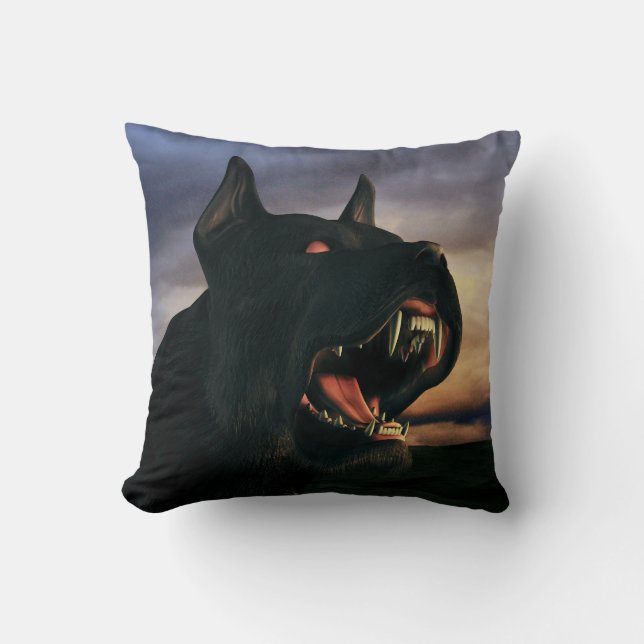 Grote, zwarte hond kussen (Voorkant)