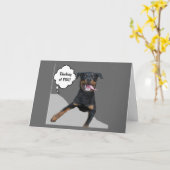 GROTE ZWARTE HOND MET GROTE TONG DENKT AAN "JIJ" KAART (Gele Bloem)