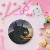 Grote, zwarte hond papieren bordje (Feest)