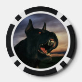 Grote, zwarte hond poker chips (Achterkant)