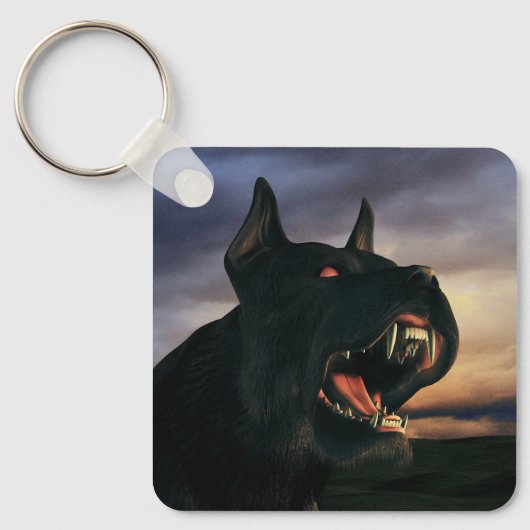 Grote, zwarte hond sleutelhanger (Voorkant)