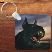Grote, zwarte hond sleutelhanger (Voorkant)