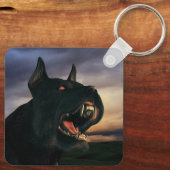 Grote, zwarte hond sleutelhanger (Achterkant)