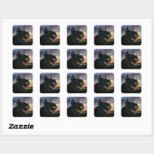 Grote, zwarte hond vierkante sticker (Vel)
