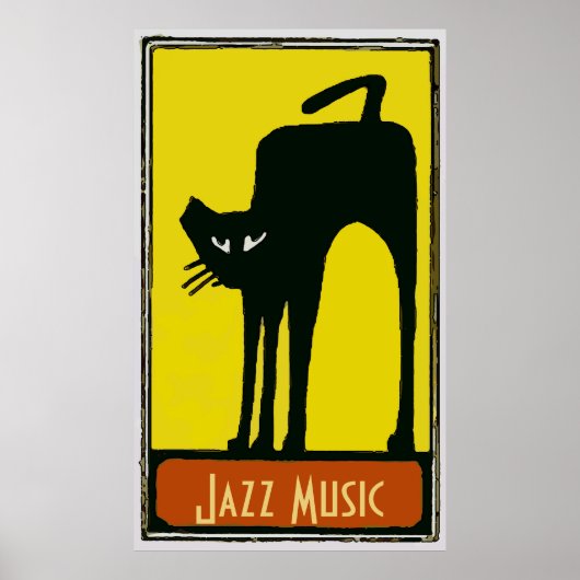 Grote zwarte kat, Jazz Music Poster (Voorkant)