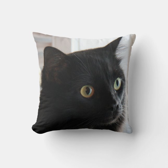 Grote zwarte kat Pillow, home of dorm Kussen (Voorkant)