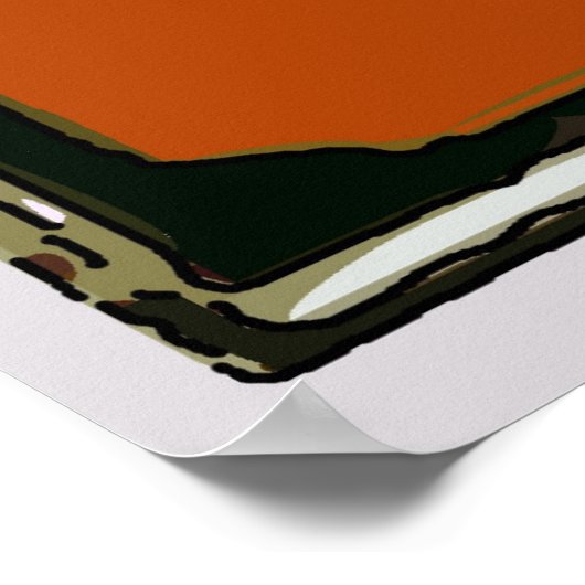 Grote zwarte kat, poster (Hoek)