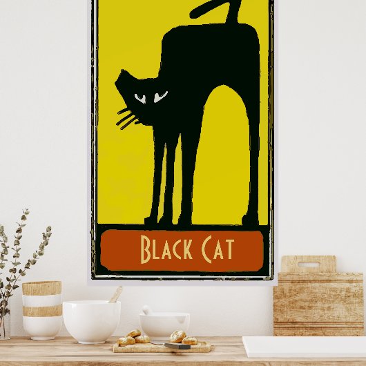 Grote zwarte kat, poster (Keuken)