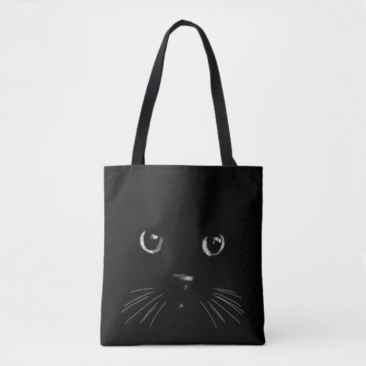 Grote zwarte kat tote bag (Voorkant)