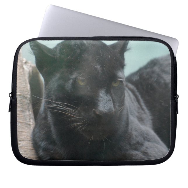 Grote zwarte laptophoes laptop sleeve (Voorkant)