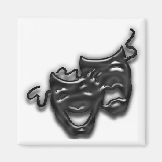Grote zwarte maskers magneet (Voorkant)