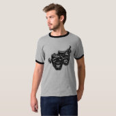 Grote zwarte maskers Ringer T-shirt (Voorkant volledig)