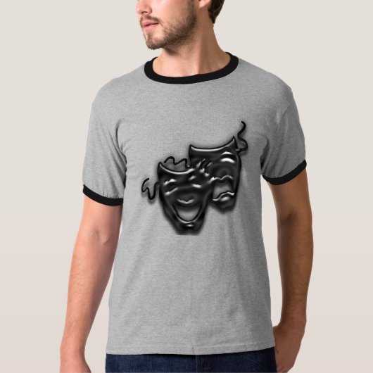 Grote zwarte maskers Ringer T-shirt (Voorkant)