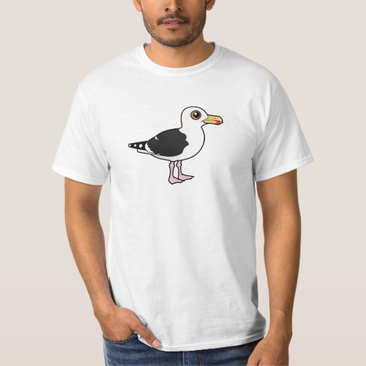 Grote zwarte meeuw t-shirt (Voorkant)