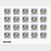 Grote zwarte meeuw vierkante sticker (Vel)