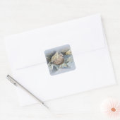 Grote zwarte meeuw vierkante sticker (Envelop)