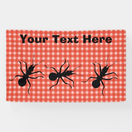 Grote zwarte mieren marching leuke picknick tafelk spandoek (Horizontaal)