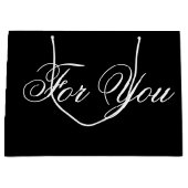 Grote Zwarte Ontwerper Papieren Geschenktas Groot Cadeauzakje (Voorkant)