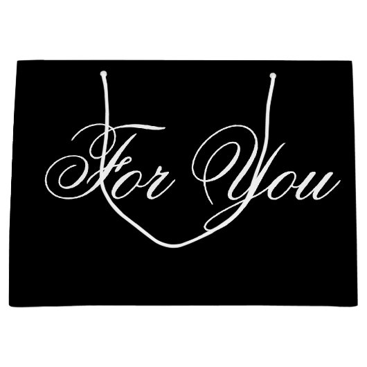 Grote Zwarte Ontwerper Papieren Geschenktas Groot Cadeauzakje (Voorkant)