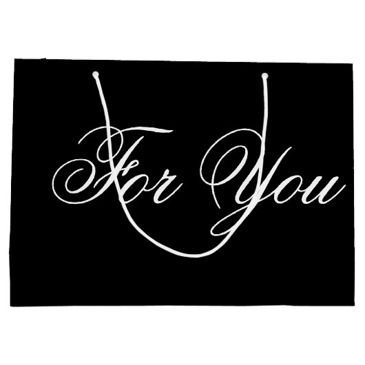 Grote Zwarte Ontwerper Papieren Geschenktas Groot Cadeauzakje (Achterkant)