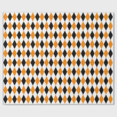 Grote zwarte, Oranje en witte Harlequin Cadeaupapier (Vlak)