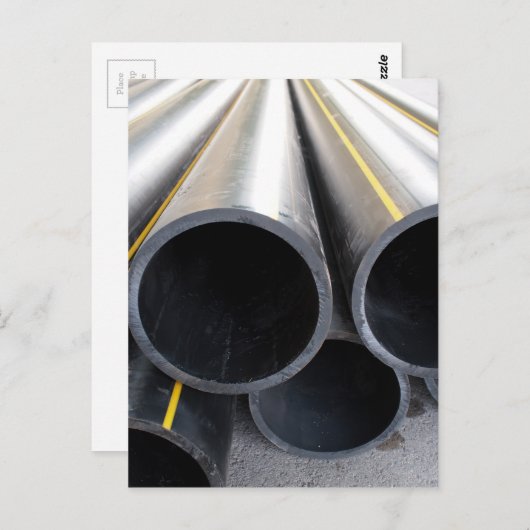 Grote zwarte pijp stolt plastic grote diameter briefkaart (Voorkant / Achterkant)