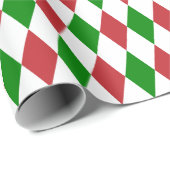 Grote zwarte rode, groene en witte Harlequin Cadeaupapier (Rol Hoek)