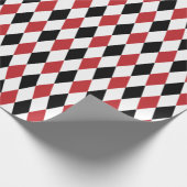 Grote zwarte rode, zwarte en witte harlequin cadeaupapier (Hoek)