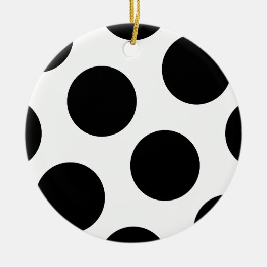 Grote Zwarte Stippen Keramisch Ornament (Voorkant)