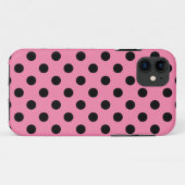 Grote zwarte stippen op hete roze Case-Mate iPhone case (Achterkant (horizontaal))