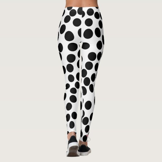 grote zwarte stippen op witte leggings (Achterkant)