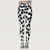 grote zwarte stippen op witte leggings (Voorkant)