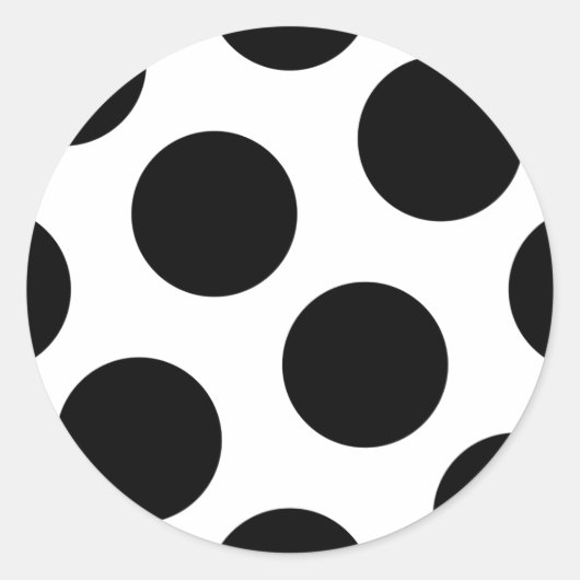 Grote Zwarte Stippen Ronde Sticker (Voorkant)