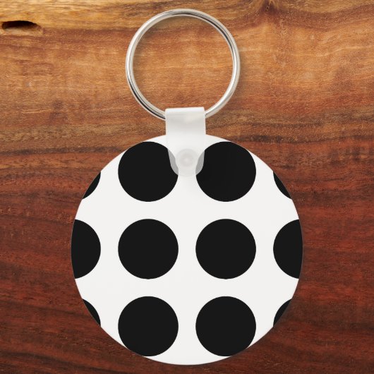 Grote zwarte Stippen Sleutelhanger (Voorkant)