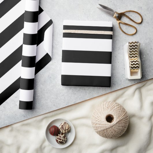 Grote Zwarte Strepen Cadeaupapier (Crafts)