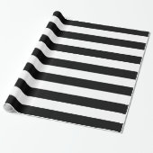 Grote zwarte strepen cadeaupapier (Uitgerold)