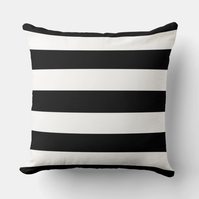 grote zwarte strepen kussen (Voorkant)