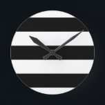 grote zwarte strepen ronde klok<br><div class="desc">Lineair zwart-gestreept ontwerp</div>