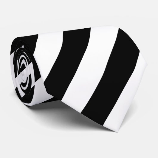 grote zwarte strepen stropdas (Opgerold)