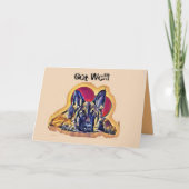 Grote zwarte Tan German Shepherd Puppy PopArt Kaart (Voorkant)