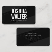 Grote zwarte tekst geborsteld visitekaartje (Voorkant / Achterkant)