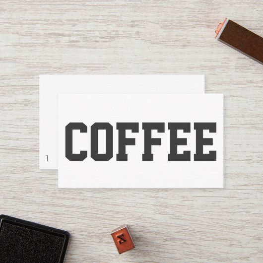 Grote zwarte tekst op witte Punch Loyalty Card (Voorkant / Achterkant in situ)