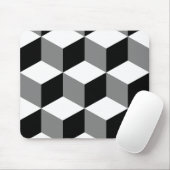 Grote zwarte vlek, wit en grijs muismat (Met muis)