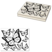 Grote zwarte vlinder Rubberstempel (Gestempeld)