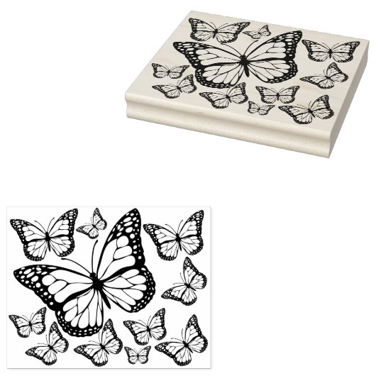 Grote zwarte vlinder Rubberstempel (Gestempeld)