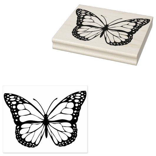 Grote zwarte vlinder Rubberstempel (Gestempeld)