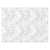 Grote zwarte witte handdragende bloemen tafelkleed (Voorkant (Horizontaal))