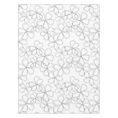 Grote zwarte witte handdragende bloemen tafelkleed (Voorkant)